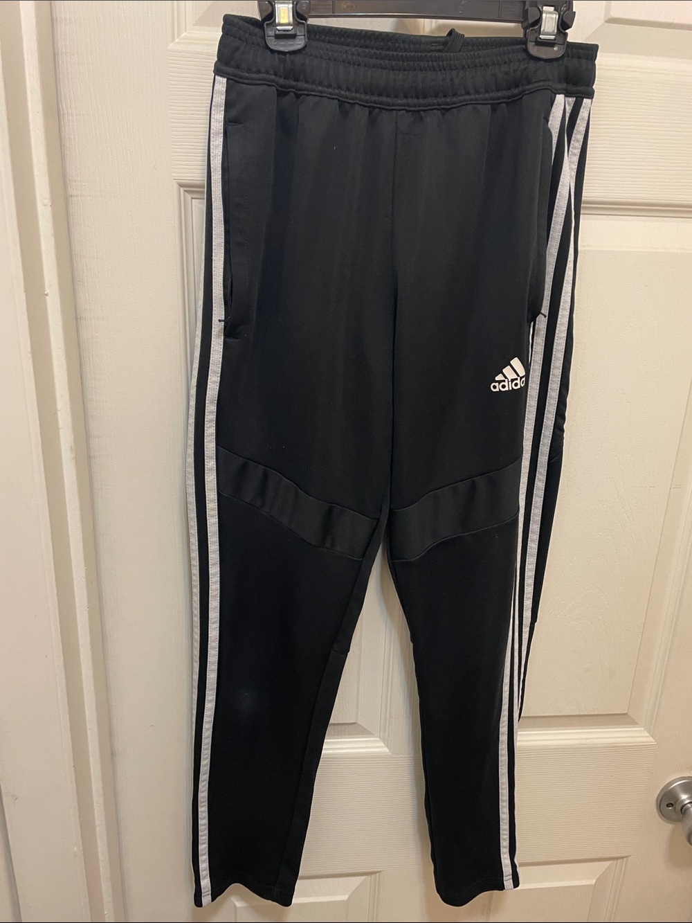 adidas Black Jogger Pants with White Side Stripes